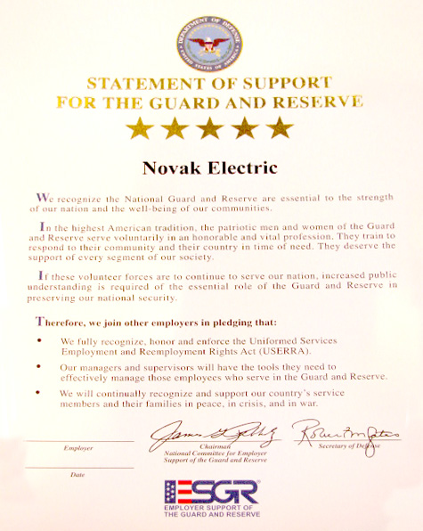 ESGR Statement of Support for Guard and Reserve